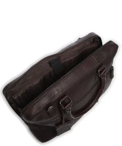 Antique Avery Aktentasche 14″ genarbtes Leder dunkelbraun