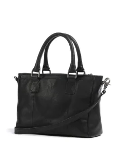 Antique Avery Handtasche genarbtes Leder schwarz