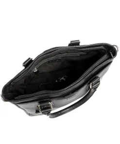 Antique Avery Handtasche genarbtes Leder schwarz