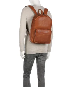 Antique Avery Rucksack 14″ genarbtes Leder cognac