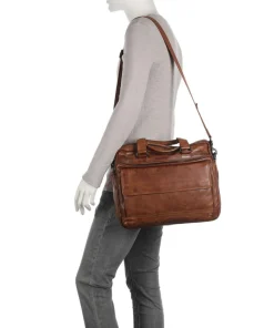Apache Aktentasche 15″ genarbtes Leder cognac