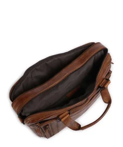 Apache Brutus Aktentasche 15″ fein genarbtes Leder cognac