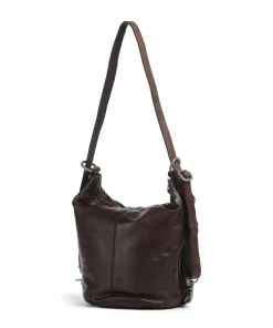 Apache Claudria Rucksack-Tasche genarbtes Leder dunkelbraun