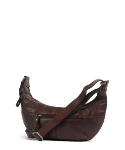 Apache Edee Umhängetasche genarbtes Leder dunkelbraun