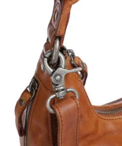 Apache Harli Schultertasche genarbtes Leder braun