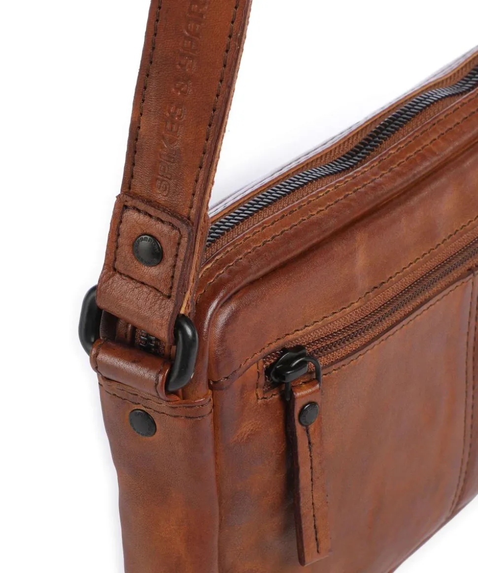 Apache Hubbert Umhängetasche fein genarbtes Leder cognac