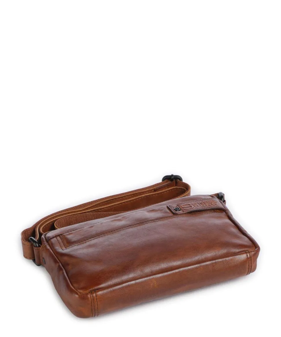 Apache Hubbert Umhängetasche fein genarbtes Leder cognac