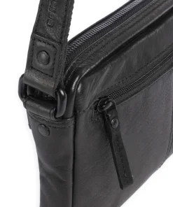 Apache Hubbert Umhängetasche fein genarbtes Leder schwarz