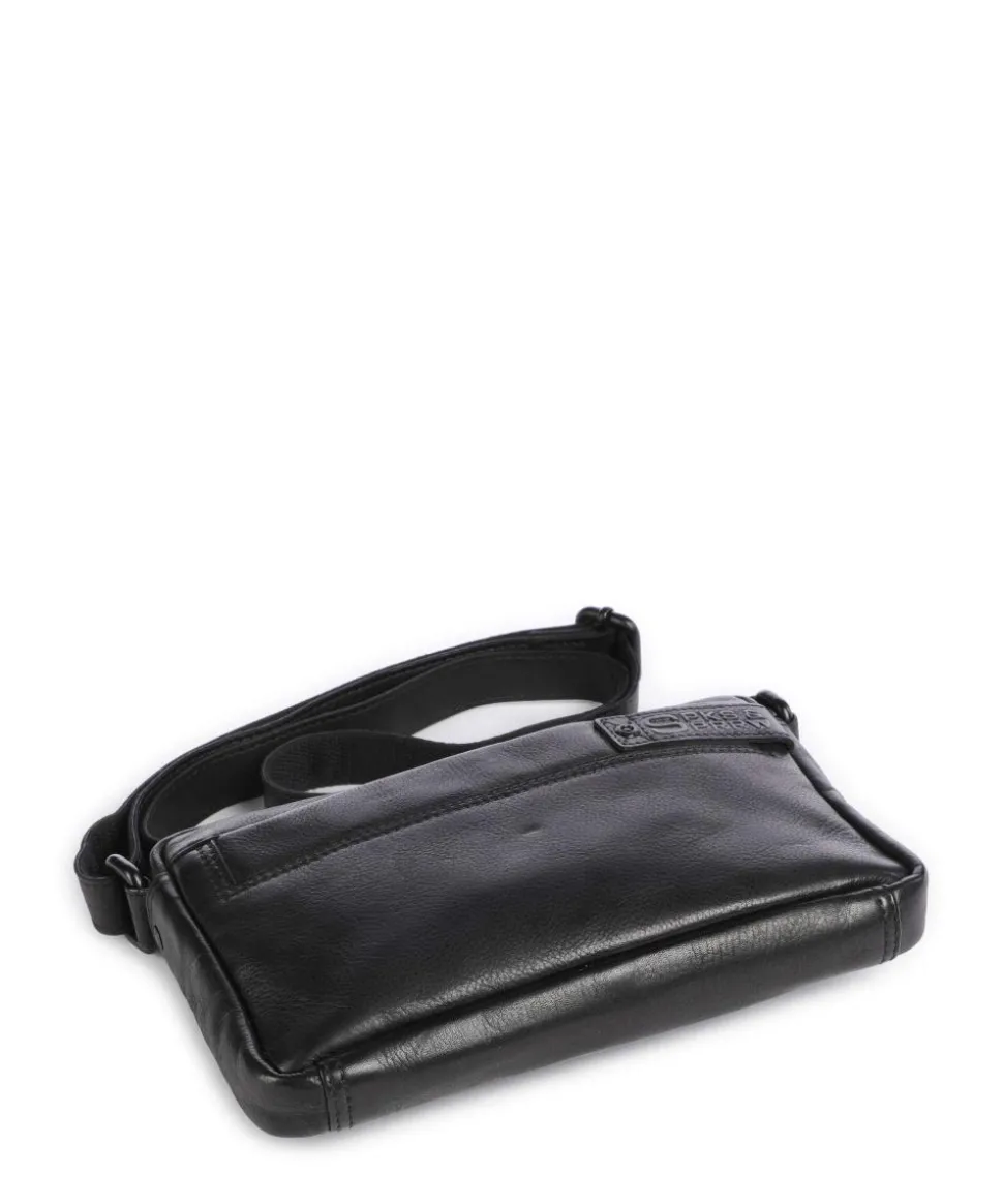 Apache Hubbert Umhängetasche fein genarbtes Leder schwarz