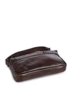 Apache Hubbert Umhängetasche fein genarbtes Leder dunkelbraun