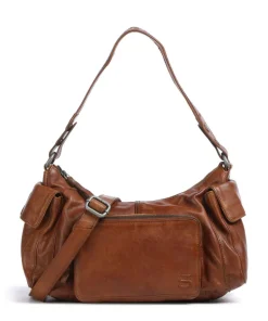 Apache Jaclyne Schultertasche genarbtes Rindsleder cognac