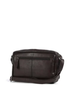 Apache Sara Umhängetasche genarbtes Leder dunkelbraun