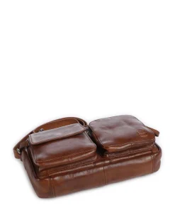 Apache Sara Umhängetasche genarbtes Leder cognac