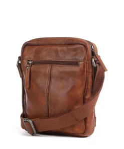 Apache Umhängetasche fein genarbtes Leder cognac