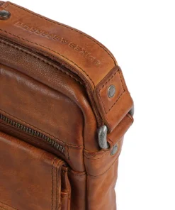 Apache Umhängetasche fein genarbtes Leder cognac