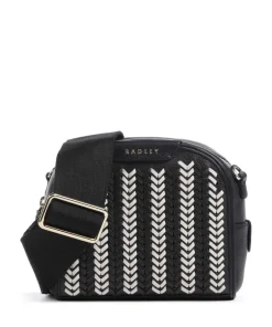 Arden Crescent Umhängetasche genarbtes Rindsleder schwarz/weiß