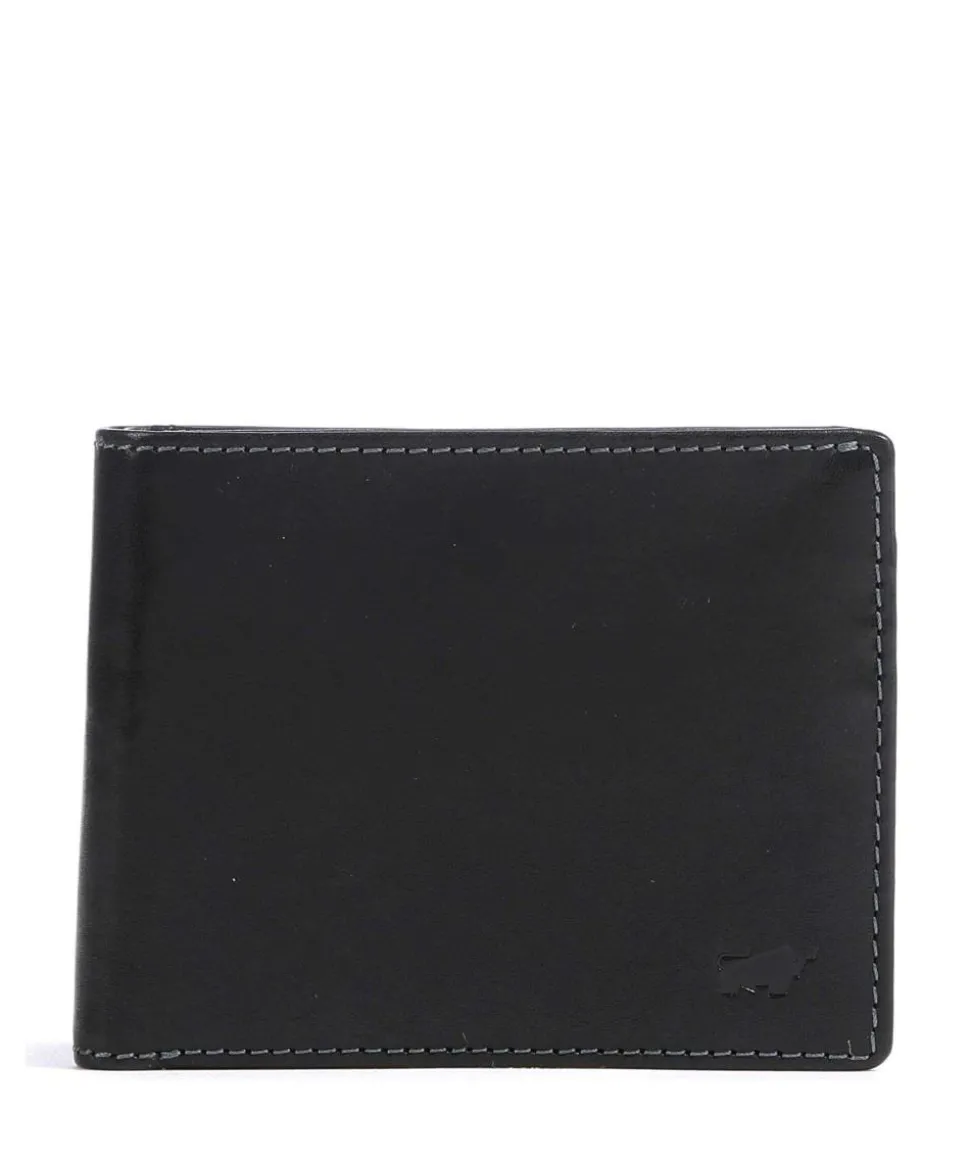 Arezzo RFID Geldbörse fein genarbtes Rindsleder schwarz