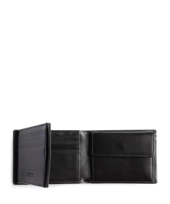 Arezzo RFID Geldbörse fein genarbtes Rindsleder schwarz