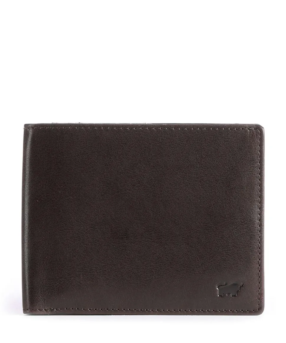 Arezzo RFID Geldbörse fein genarbtes Rindsleder dunkelbraun