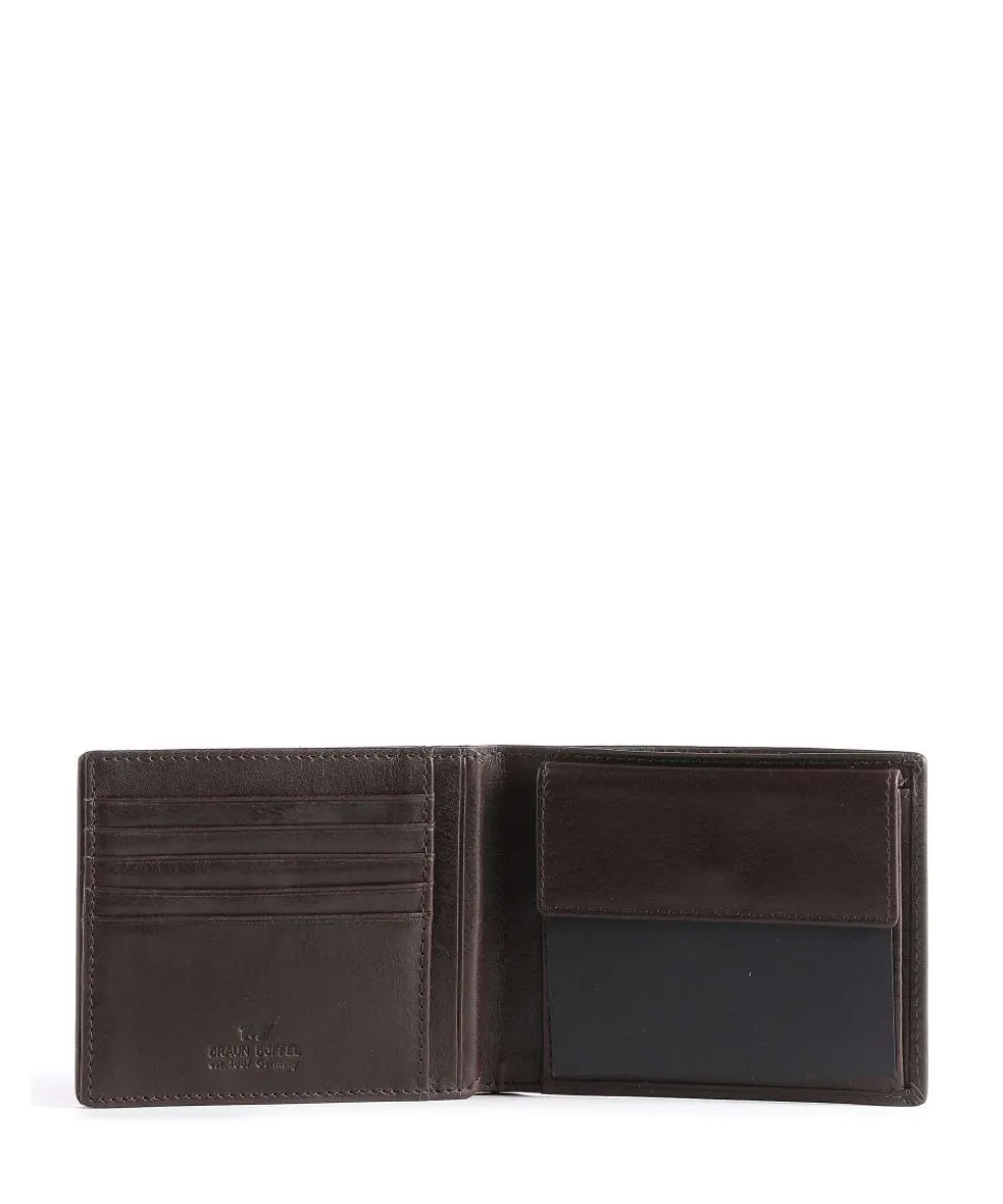 Arezzo RFID Geldbörse fein genarbtes Rindsleder dunkelbraun