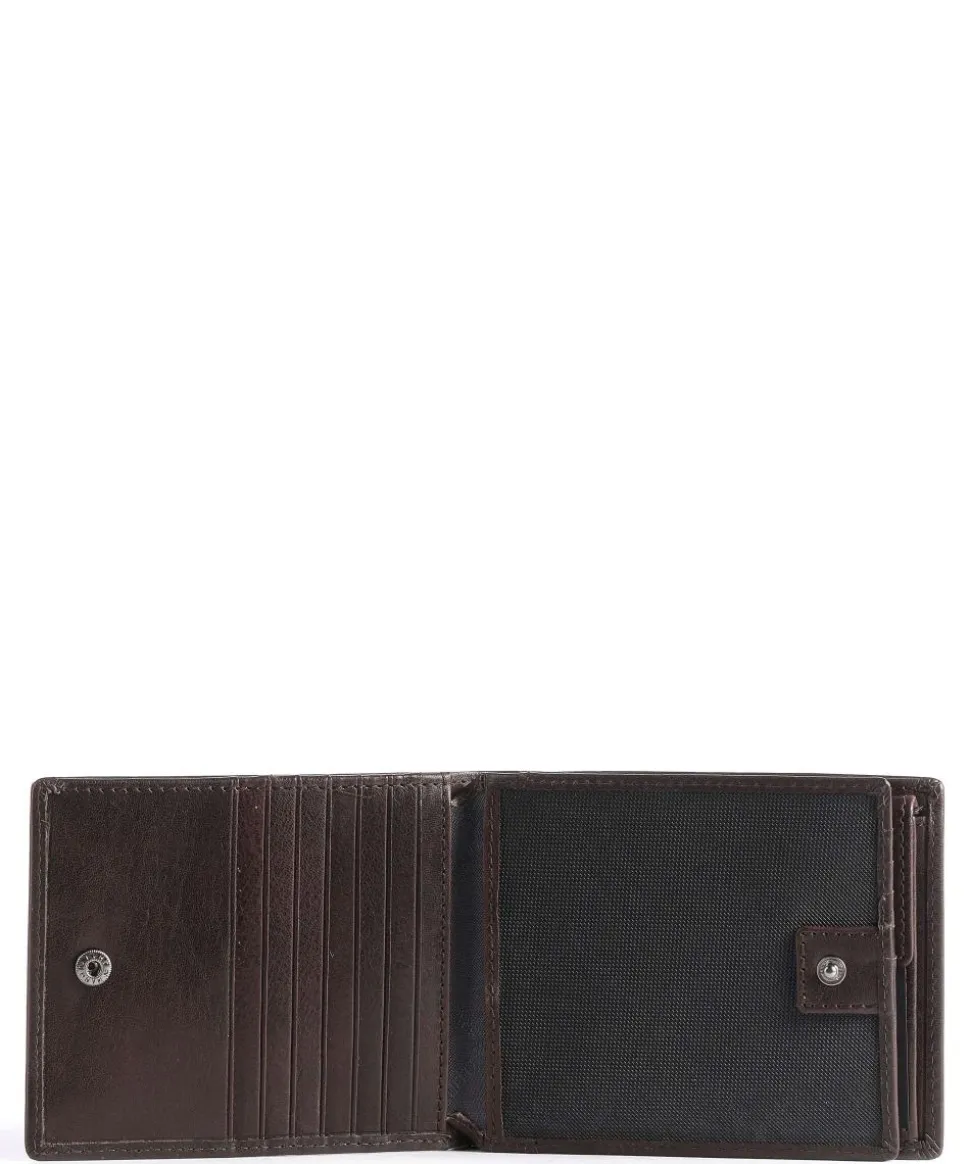 Arezzo RFID Geldbörse fein genarbtes Rindsleder dunkelbraun