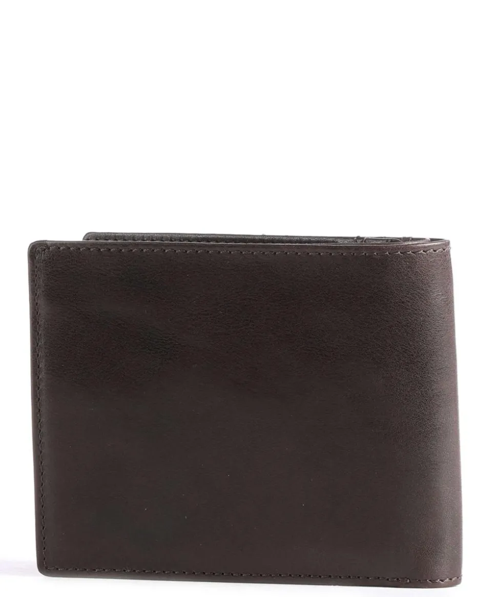 Arezzo RFID Geldbörse fein genarbtes Rindsleder dunkelbraun