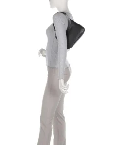 Arialla Schultertasche genarbtes Rindsleder schwarz