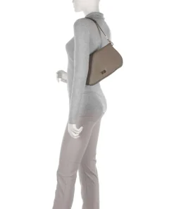 Ariete Clara Schultertasche genarbtes Rindsleder taupe