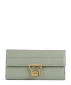 Arlettis Geldbörse genarbtes Leder graugrün