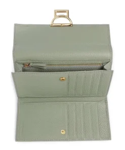 Arlettis Geldbörse genarbtes Leder graugrün