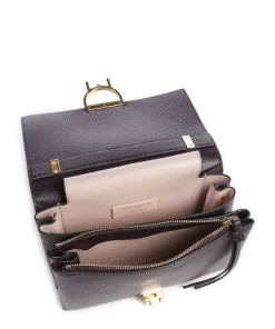 Arlettis Schultertasche genarbtes Leder pflaume