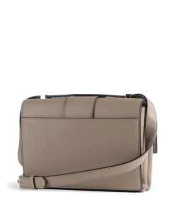 Arlettis Schultertasche genarbtes Leder taupe