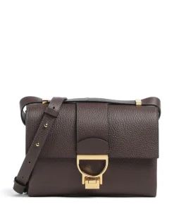 Arlettis Schultertasche genarbtes Leder dunkelbraun