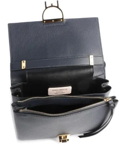 Arlettis Schultertasche genarbtes Leder navy