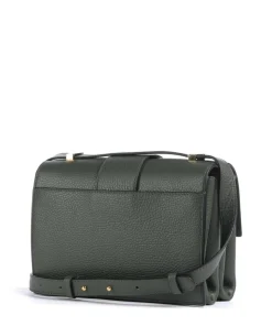 Arlettis Schultertasche genarbtes Leder dunkelgrün