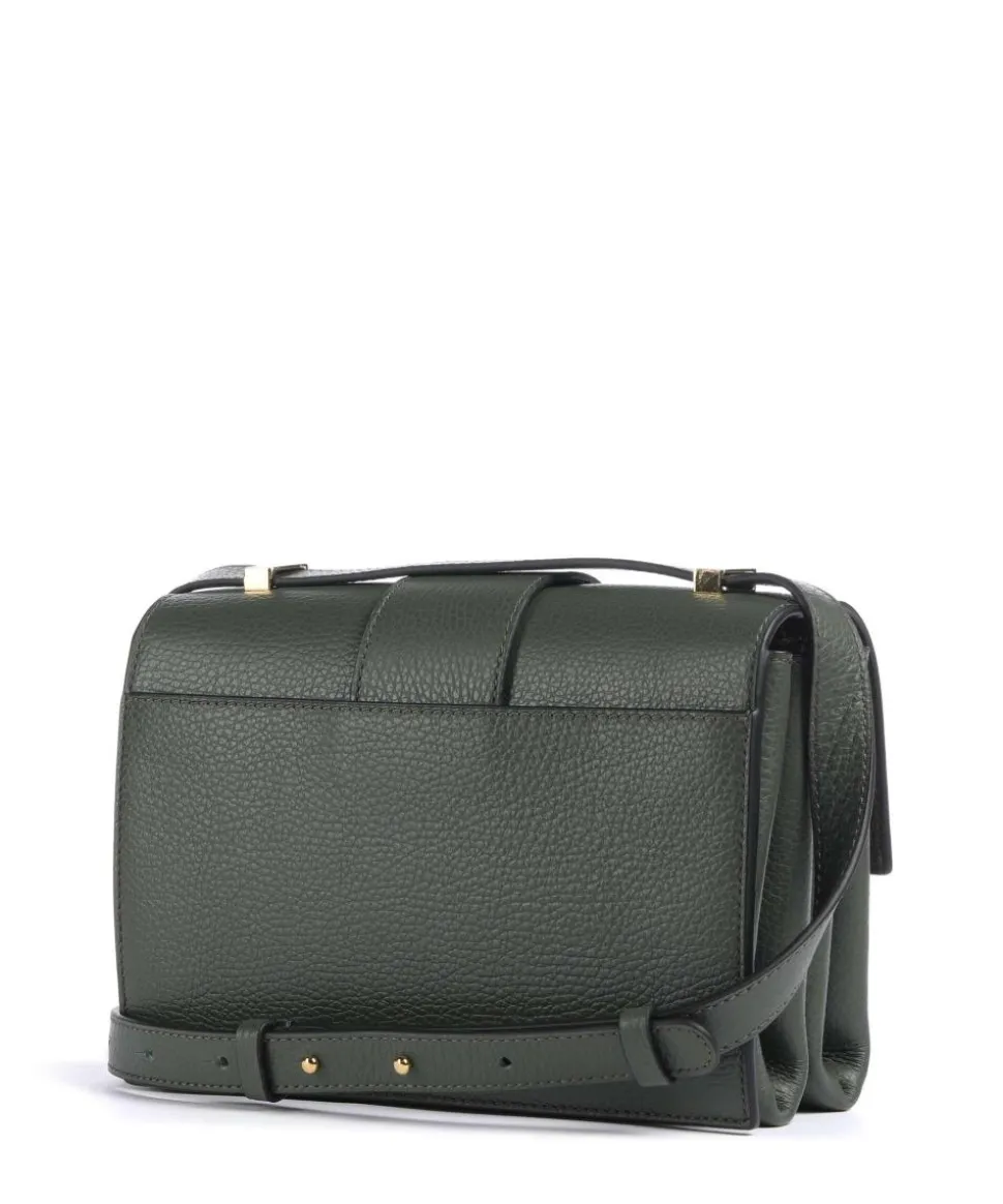 Arlettis Schultertasche genarbtes Leder dunkelgrün