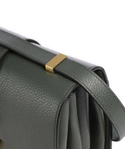 Arlettis Schultertasche genarbtes Leder dunkelgrün