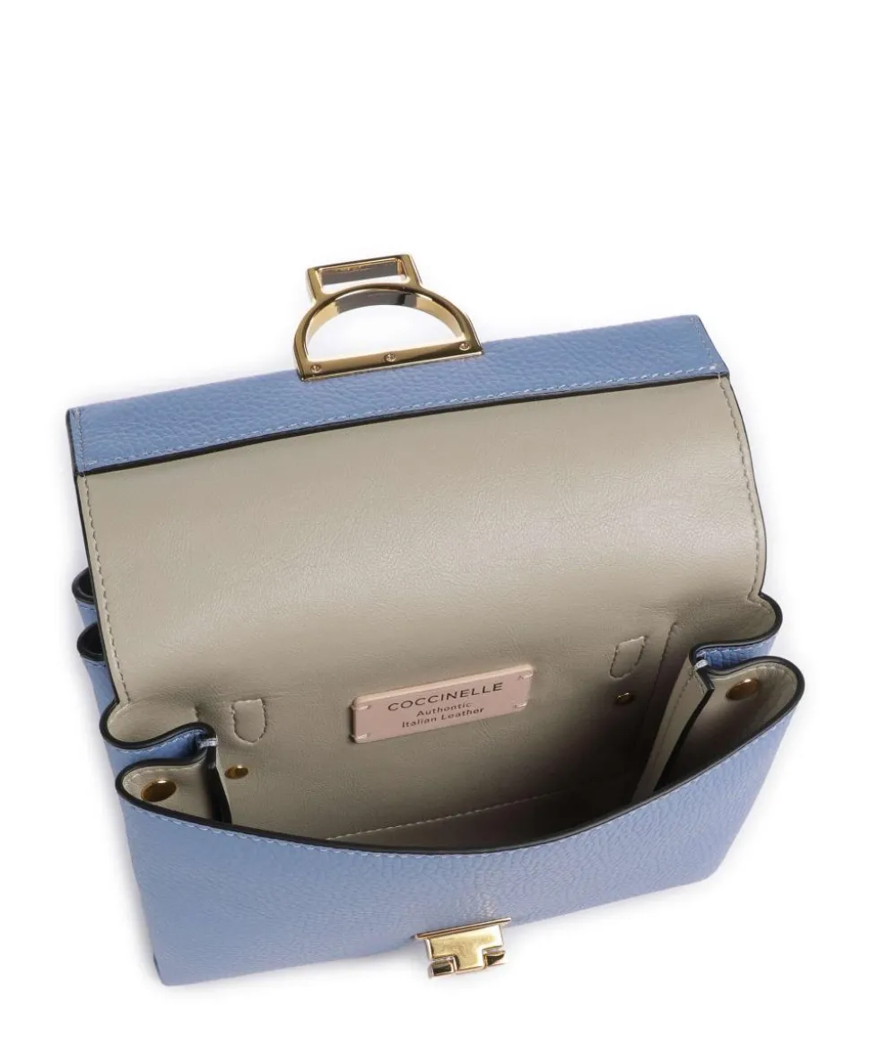 Arlettis Signature Umhängetasche genarbtes Leder blau