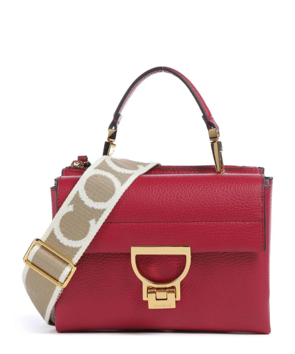 Arlettis Signature Umhängetasche genarbtes Leder rot