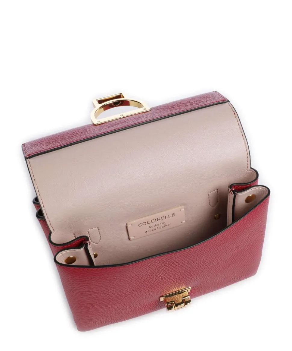 Arlettis Signature Umhängetasche genarbtes Leder rot