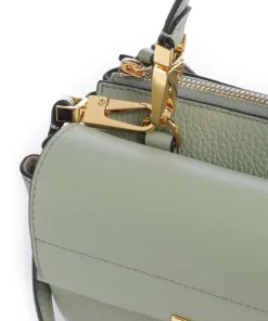 Arlettis Umhängetasche genarbtes Leder graugrün