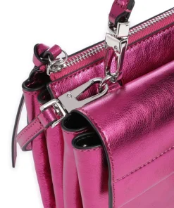 Arlettis Umhängetasche genarbtes Leder pink