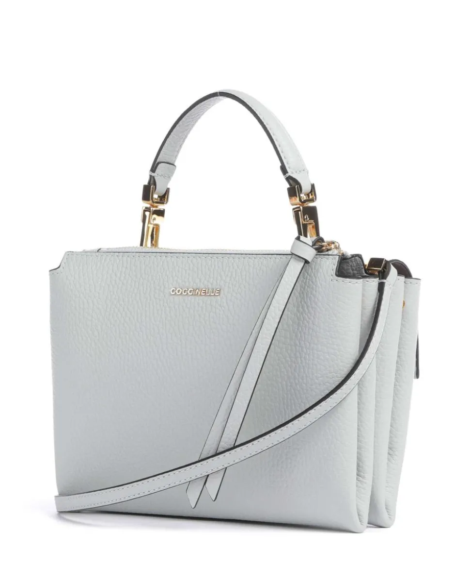 Arlettis Umhängetasche genarbtes Leder hellblau