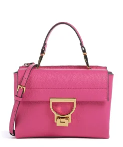 Arlettis Umhängetasche genarbtes Leder fuchsia