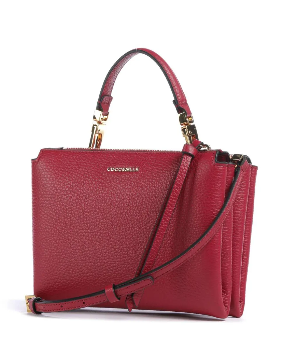 Arlettis Umhängetasche genarbtes Leder rot