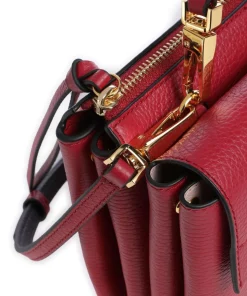 Arlettis Umhängetasche genarbtes Leder rot