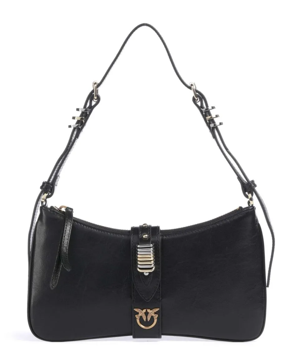 Arthemis Mini Schultertasche fein genarbtes Kalbsleder schwarz