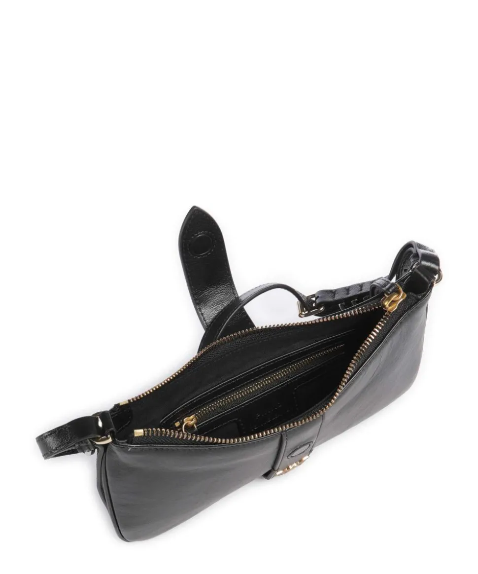 Arthemis Mini Schultertasche fein genarbtes Kalbsleder schwarz