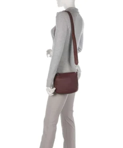 Aruba 3 Umhängetasche fein genarbtes Leder dunkelbraun