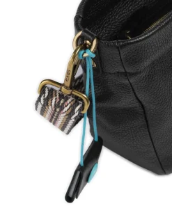 Aruba Vale Schultertasche genarbtes Kalbsleder schwarz